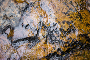 Mountain River, Rushing Water Flowing Texture in Vietnam