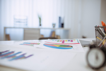 Documents on office desk