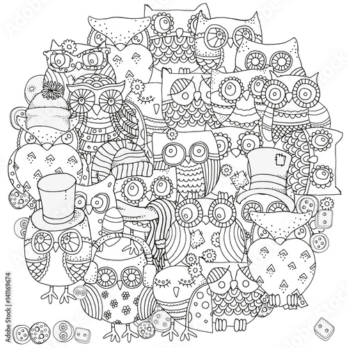 "Circle shape pattern for coloring book." Stock image and royalty-free