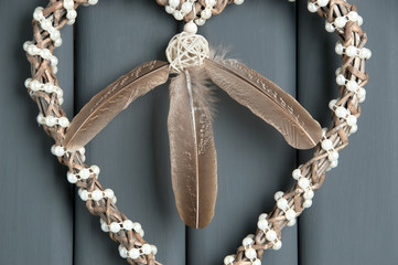 Beige lace heart dream catcher