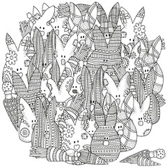 Fototapeta premium Pattern for coloring book.