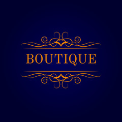 Vintage calligraphic logo template. Identity design for shop, restaurant, beauty salon, boutique or hotel