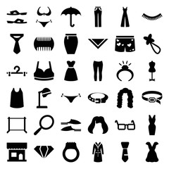 Set of 36 fashion filled icons