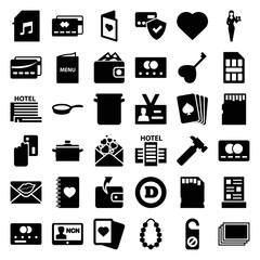 Set of 36 card filled icons