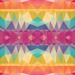 Seamless Background with abstract fractal pattern made of colorful geometric shapes