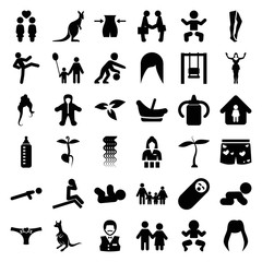 Obraz premium Set of 36 young filled icons