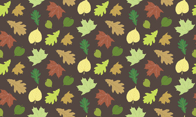 pattern from foliage of trees on a brown background