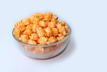 Bowl with cheddar popcorns
