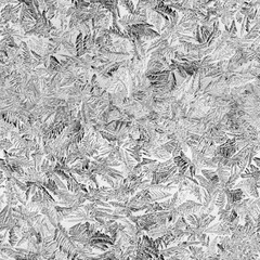 Black and white element of seamless background, icy pattern on the glass, winter background, texture
