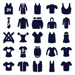 Set of 25 shirt filled icons