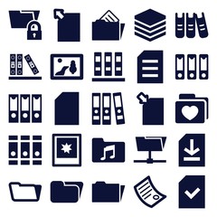 Set of 25 folder filled icons