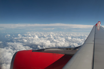 Flying to New Horizons – Above the Clouds View Shot from a Plane