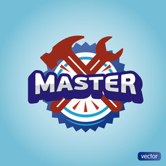 Illustration - text master, hammer and wrench
