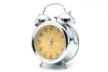 alarm clock retro and vintage classic design isolated white background