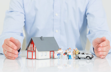 Insurance Home Live Car Protection Concept
