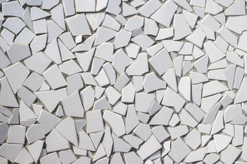 white ceramic irregular pattern, mosaic wall, vietri sul mare (italy)