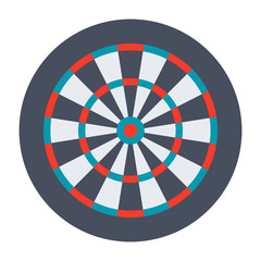 Dartboard for darts game, vector illustration in flat design