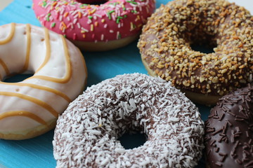  donuts and coffee, enjoy the little things, lovely, sweet, donut with jelly, donut with chocolate, donut with hasels, caramel donut, sweet break,