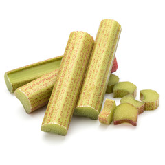 rhubarb stem isolated on white background cutout