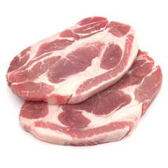 Fototapeta premium Raw pork chop meat isolated on white background cutout