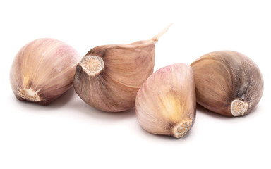 garlic cloves isolated on white background cutout