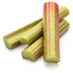 rhubarb stem isolated on white background cutout