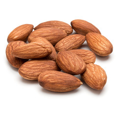 almond nuts isolated on white background close up