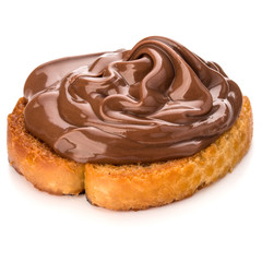 sandwich with chocolate cream isolated on white background cutout