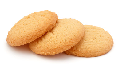 short pastry cookies isolated on white background