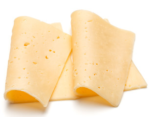 cheese slices isolated on white background cutout