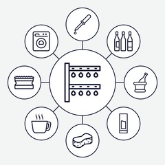 Set of 9 liquid outline icons