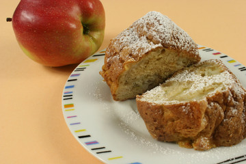 Нomemade Apple Pie. Apple and Slice of delicious fresh baked homemade Apple Pie
