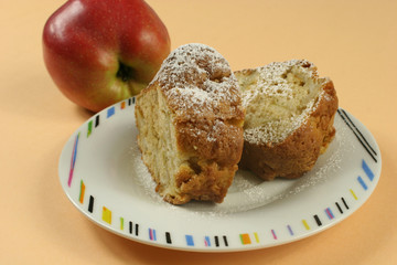 Нomemade Apple Pie. Apple and Slice of delicious fresh baked homemade Apple Pie