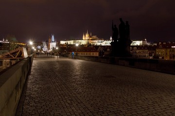 Obraz premium Prague Castle and Charles Bridge in Prague, Czech Republic