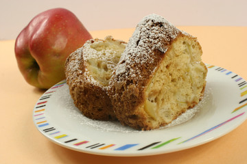 Нomemade Apple Pie. Apple and Slice of delicious fresh baked homemade Apple Pie