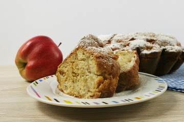 Нomemade Apple Pie. Apple and Slice of delicious fresh baked homemade Apple Pie