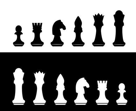 black and white chess silhouette