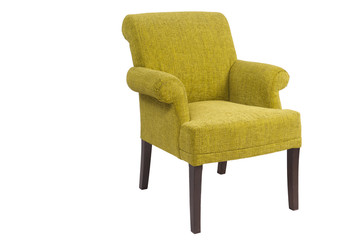 Yellow textile armchair