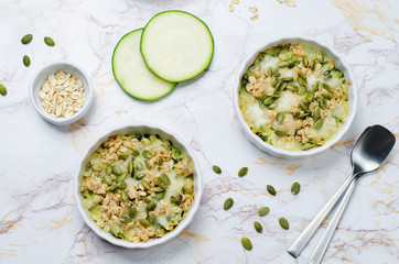 cheese pepita oats zucchini casserole