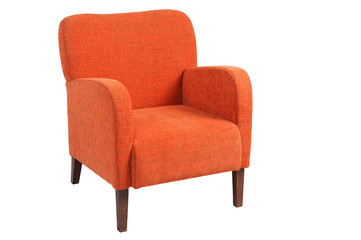 modern orange armchair 