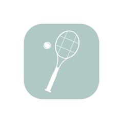 Tennis racket and ball icon isolated vector sign symbol. Sports Equipment elements icons. Can be used in logo, UI and web design