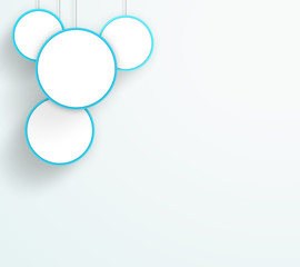 Vector 3d Blank Blue Corner Circles Hanging Design