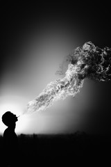 Man spits fire