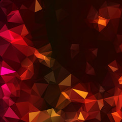 Dark low polygon triangle background in warm colors