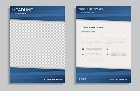 Blue brochure design template