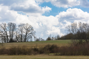 Autumn Quiet Peaceful relaxed Landscape Dramatic Clouds Blue Skies Contrast European Countryside