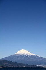 Mt. Fuji and sea, view from Mihono Matsubara in Shizuoka, Japan