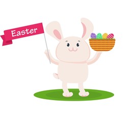 easter bunny hold eggs