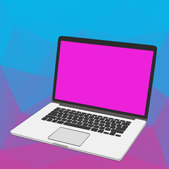 Vector banner with laptop