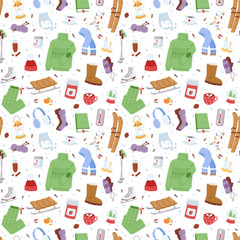 Winter icons vector pattern